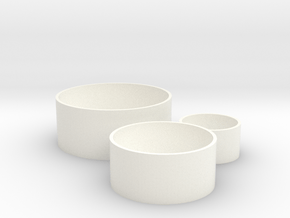 Cylinder Planters Smooth Collection 1:12 Scale in White Processed Versatile Plastic