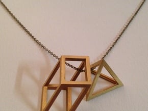 Triangle Pendant - thick in Natural Brass
