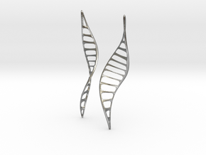 DNA Leaf Earrings in Natural Silver