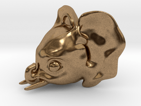 Baby Elephant Pendant in Natural Brass