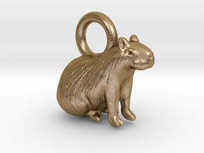 1-1/2 inch Capybara Pendant in Polished Gold Steel
