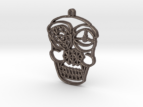 Skull Pendant in Polished Bronzed Silver Steel