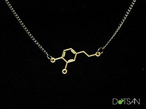 Dopamine Molecule Pendant or Earing in Natural Brass