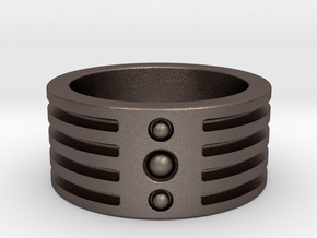 Multiband Ring (US 7) in Polished Bronzed Silver Steel