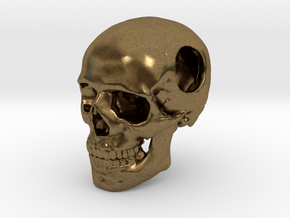 18mm .7in Bead Human Skull Crane Schädel че́реп in Natural Bronze