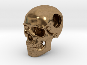 18mm .7in Bead Human Skull Crane Schädel че́реп in Natural Brass