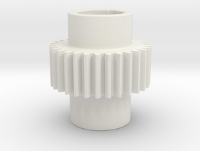 Gear Mn=2 Z=30 Pressure Angle = 20° with keyway in White Natural Versatile Plastic