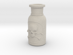 Skull and Crossbones Poison Bottle  in Natural Sandstone