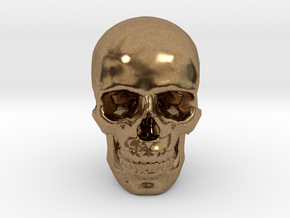 25mm 1in Human Skull Crane Schädel че́реп in Natural Brass