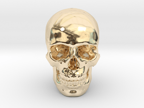 25mm 1in Human Skull Crane Schädel че́реп in 14K Yellow Gold