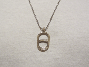 Tab Pendant in Polished Bronzed Silver Steel