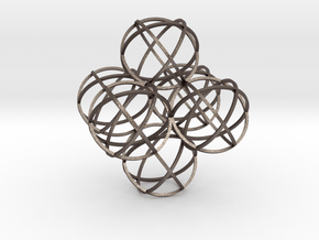 Packed Spheres Octahedron in Polished Bronzed Silver Steel