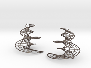 DNA earrings | 4 inches in Polished Bronzed Silver Steel