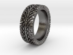 American Sportsman Street Tread Tire Ring in Polished Nickel Steel