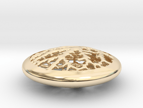 Leaf Veins Pendant in 14K Yellow Gold