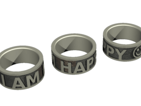 Happy Ring - US Size 7 in Polished Bronzed Silver Steel