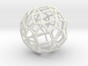 Irregular Wireframe Spherical Bead in White Natural Versatile Plastic
