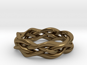 'Swoop' Braid Ring, size 8.25 in Polished Bronze