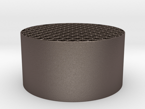 Honeycomb KillFlash 48mm diam 25mm height in Polished Bronzed Silver Steel