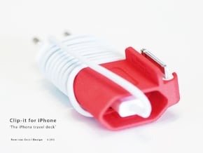 Clip-it - The iPhone travel dock in Red Processed Versatile Plastic