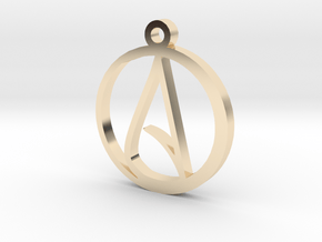 Atheist Pendant Large in 14K Yellow Gold