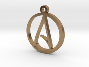 Atheist Pendant Large in Natural Brass