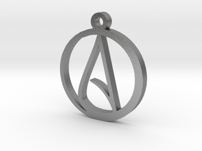Atheist Pendant Large in Natural Silver