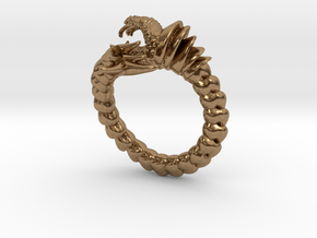 Viper Fish Ring  in Natural Brass