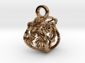 Heart of Roses Perspective Pendant in Polished Brass