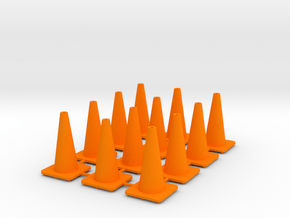 18" traffic cones 1/24th (12) in Orange Processed Versatile Plastic