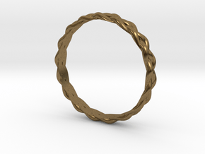 4 Strand Tight Braided Ring in Natural Bronze