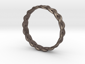 4 Strand Loose Ring in Polished Bronzed Silver Steel