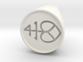 Custom Signet Ring 2 in White Natural Versatile Plastic