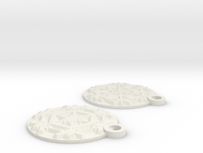 Snowflake Earrings (Plate) in White Natural Versatile Plastic