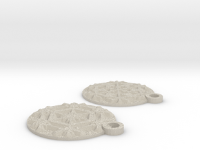 Snowflake Earrings (Plate) in Natural Sandstone