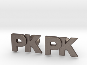 Monogram Cufflinks PK in Polished Bronzed Silver Steel
