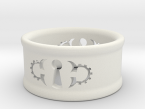 Custom Keyhole Steam: Ring Size 7 in White Natural Versatile Plastic