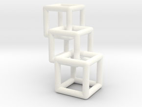 3D Cubes Pendant in White Processed Versatile Plastic