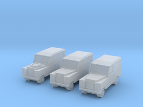 1:450 Land Rover Series 2a, Set of 3, for T gauge in Smooth Fine Detail Plastic