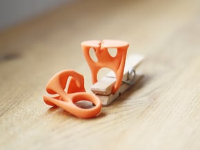  MYCELIUM - Ring size 7/17mm in Orange Processed Versatile Plastic