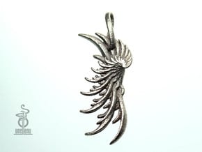 Pendant : Wing in Polished Bronzed Silver Steel
