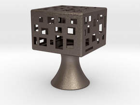 Square-light in Polished Bronzed Silver Steel