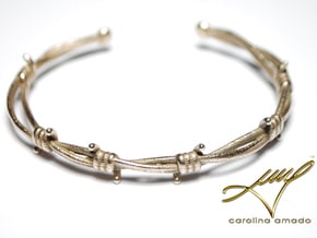 Barb Wire Bracelet in Polished Bronzed Silver Steel