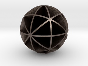 DRAW geo - sphere 48 cut outs in Polished Bronzed Silver Steel
