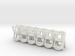 HO Scale Folding Chairs X12 in White Natural Versatile Plastic