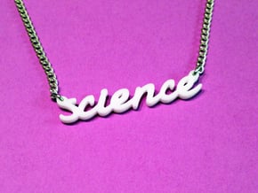  Science Text Necklace in White Processed Versatile Plastic