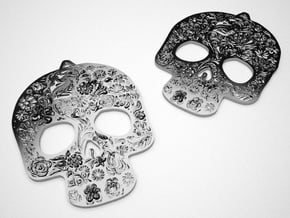 Skully Earrings in Polished Bronzed Silver Steel