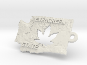Washington State marijuana key fob in White Natural Versatile Plastic