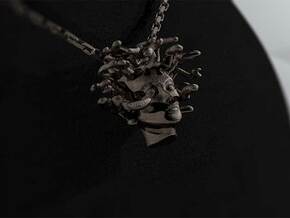 Medusa Pendant in Polished Bronzed Silver Steel