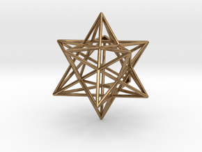Stellated Dodecahedron 35mm in Natural Brass